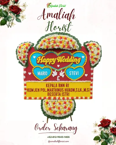 Karangan Papan Bunga Pernikahan di Periuk Jaya